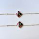 Handmade Brass Metal Jewellery Ruby Floral Anklet Pair